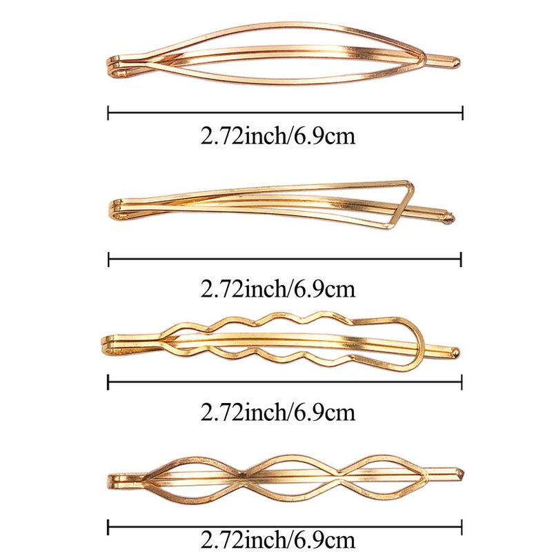 Messen Hair Pins Set Geometric Hair Clips Metal Hairpin Minimalist Hair Styling Jewelry Hair Clamps Accessories Barrettes Gold Bobby Pin for Girl Women (8 Pieces,Style 7) - Image 3